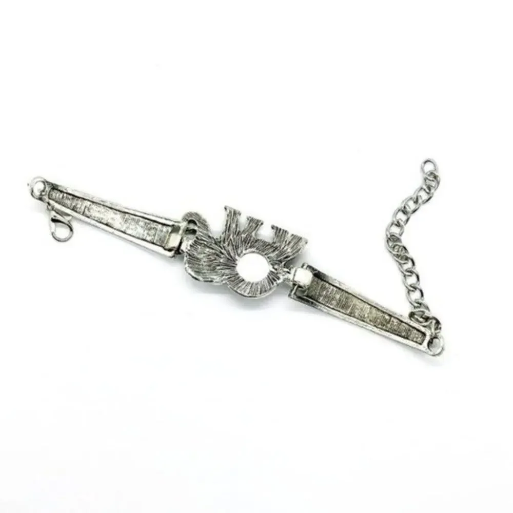 Boho Elephant Rhinestone Silver-Tone Bracelet NWT